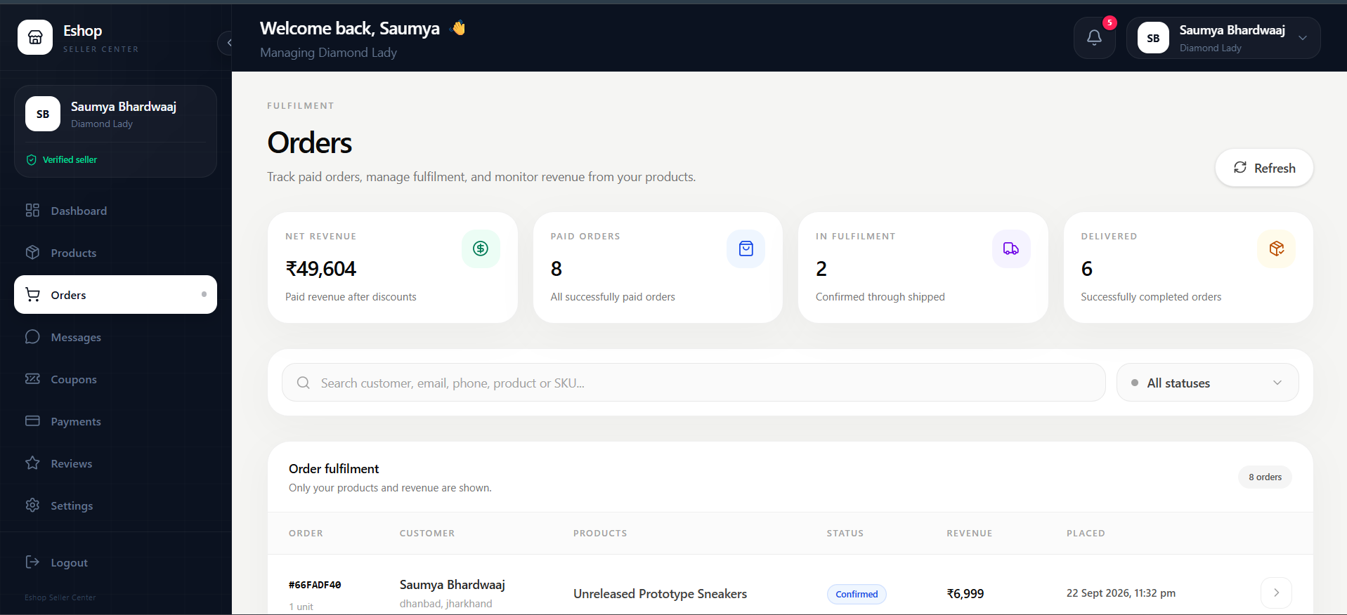 Eshop — Seller workspace